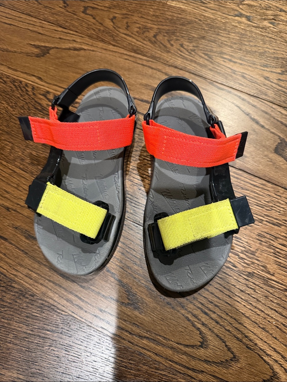 Melissa Kids Neon Orange and Yellow Strap Sandals